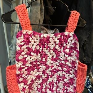 Handmade Pink and White Crochet Top